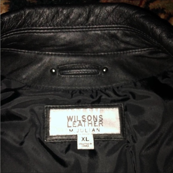 Wilson’s Leather vintage men’s black biker jacket XL - Picture 6 of 8